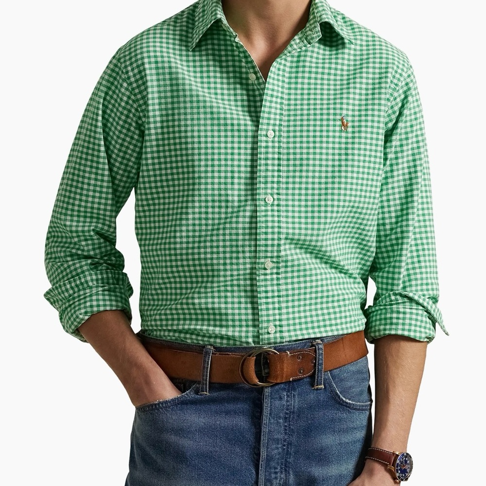 Ralph Lauren Green Gingham Men's Shirt
